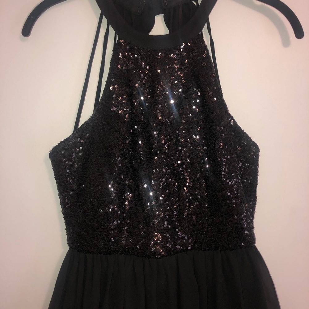 Black Sequin Dress W/ Strappy Back